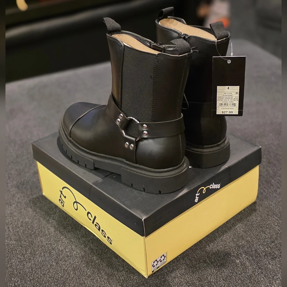 Art Class Black Crosby Girls Boots Big Kid Size 4 - Picture 3 of 4